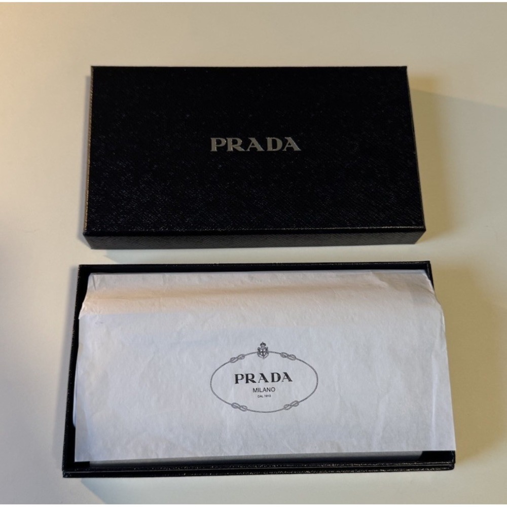 Prada Saffiano Long Black Wallet with Box and Authentication Card - Picture 2 of 16